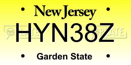 HYN38Z New Jersey License Plate