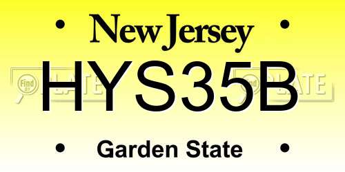 HYS35B New Jersey License Plate