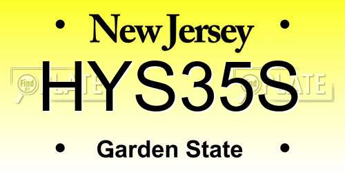 HYS35S New Jersey License Plate