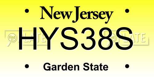 HYS38S New Jersey License Plate