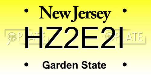 HZ2E2I New Jersey License Plate