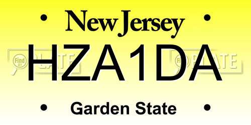 HZA1DA New Jersey License Plate