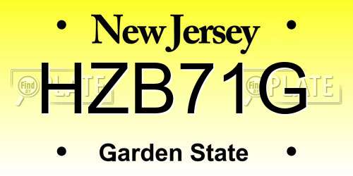 HZB71G New Jersey License Plate