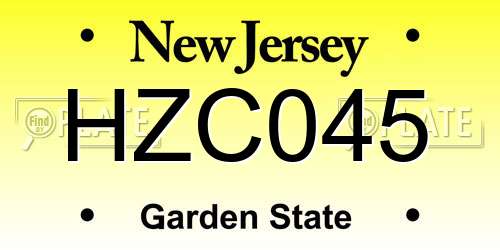 HZC045 New Jersey License Plate