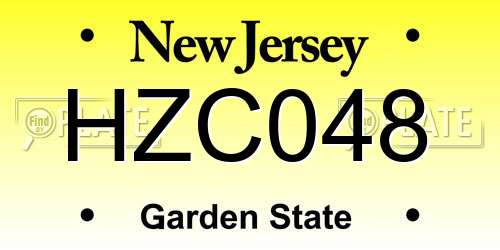 HZC048 New Jersey License Plate