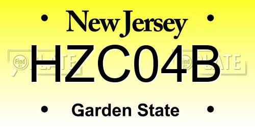 HZC04B New Jersey License Plate