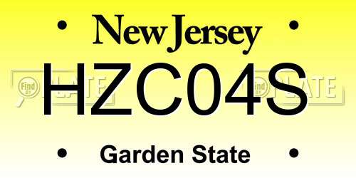 HZC04S New Jersey License Plate