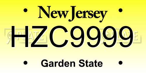 HZC9999 New Jersey License Plate