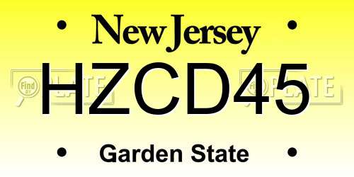 HZCD45 New Jersey License Plate