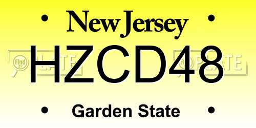 HZCD48 New Jersey License Plate