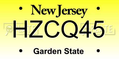 HZCQ45 New Jersey License Plate