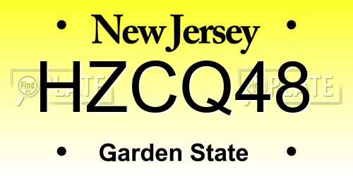 HZCQ48 New Jersey License Plate