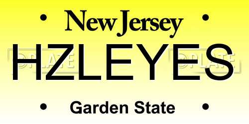 HZLEYES New Jersey License Plate
