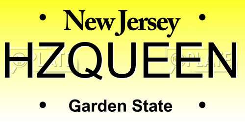 HZQUEEN New Jersey License Plate