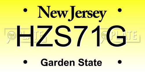 HZS71G New Jersey License Plate