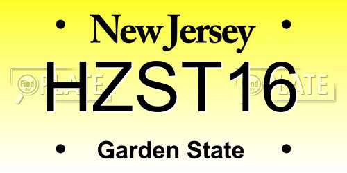 HZST16 New Jersey License Plate