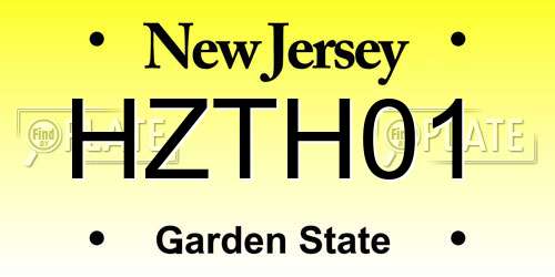 HZTH01 New Jersey License Plate