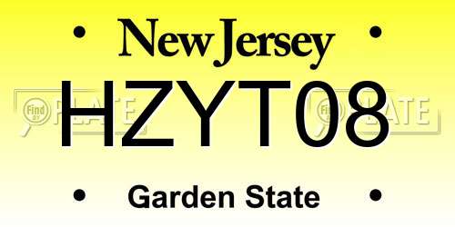 HZYT08 New Jersey License Plate