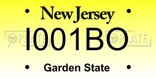 I001BO New Jersey License Plate