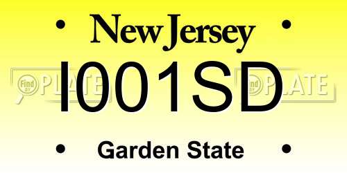 I001SD New Jersey License Plate