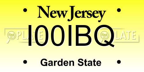 I00IBQ New Jersey License Plate