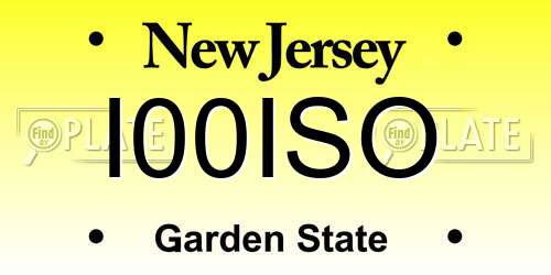 I00ISO New Jersey License Plate