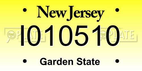 I010510 New Jersey License Plate