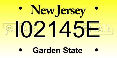 I02145E New Jersey License Plate