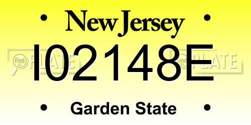 I02148E New Jersey License Plate
