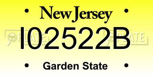 I02522B New Jersey License Plate