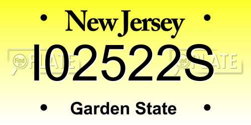 I02522S New Jersey License Plate