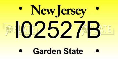 I02527B New Jersey License Plate