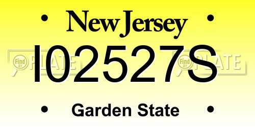 I02527S New Jersey License Plate