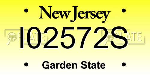 I02572S New Jersey License Plate