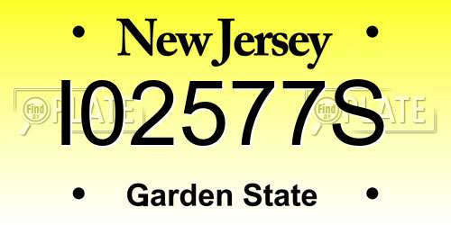 I02577S New Jersey License Plate