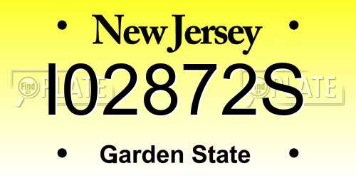 I02872S New Jersey License Plate