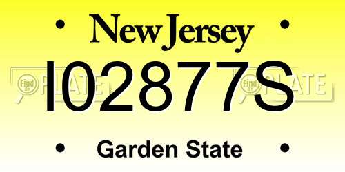 I02877S New Jersey License Plate
