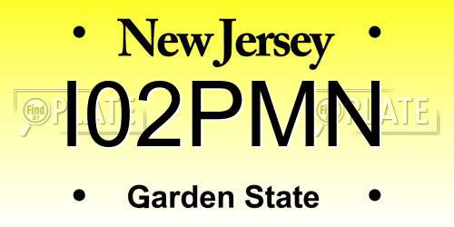I02PMN New Jersey License Plate