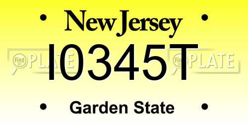 I0345T New Jersey License Plate