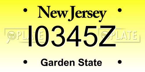 I0345Z New Jersey License Plate