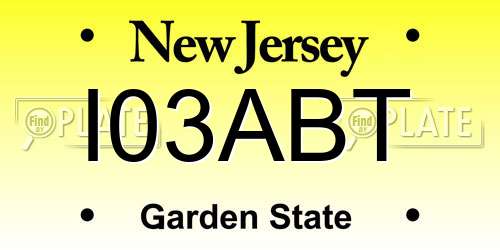 I03ABT New Jersey License Plate
