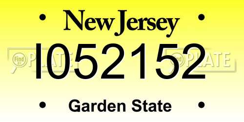 I052152 New Jersey License Plate