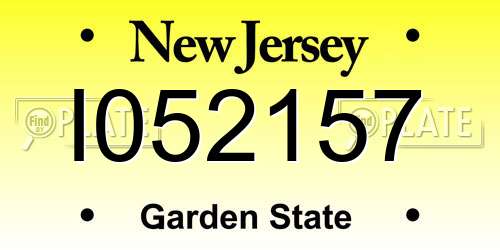 I052157 New Jersey License Plate