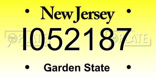 I052187 New Jersey License Plate
