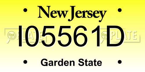 I05561D New Jersey License Plate
