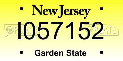 I057152 New Jersey License Plate