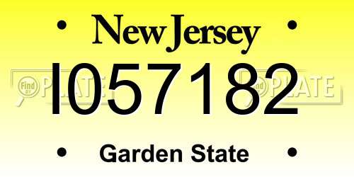 I057182 New Jersey License Plate