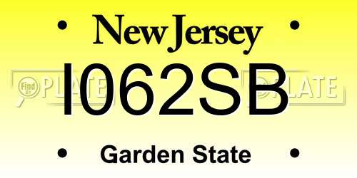 I062SB New Jersey License Plate