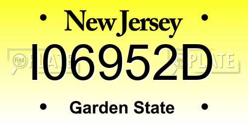 I06952D New Jersey License Plate
