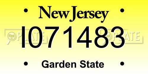 I071483 New Jersey License Plate